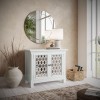 Isabella 38 Inch Mirrored Accent Cabinet (White)