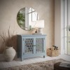 Isabella 38 Inch Mirrored Accent Cabinet (Blue)