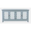 Isabella 69 Inch Mirrored Accent Cabinet (Blue)