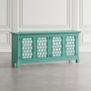 Isabella 69 Inch Mirrored Accent Cabinet (Aqua)