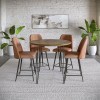 Brennan Counter Height Dining Set w/ Light Brown Chairs