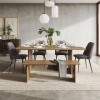 Burke Dining Room Set w/ Maddox Dark Brown Chairs