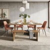 Burke Dining Room Set w/ Maddox Light Brown Chairs