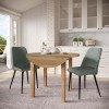 Colby Round Drop Leaf Dining Room Set w/ Blue Chairs