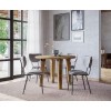 Reclamation Round Dining Room Set w/ Grey Chairs
