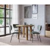 Reclamation Round Dining Room Set w/ Jade Chairs