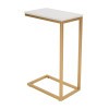Aurora C-Table White Marble With Gold (Set of 2)