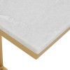 Aurora C-Table White Marble With Gold (Set of 2)