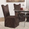 Delroy Chocolate Armless Chair (Set of 2)