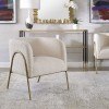 Jacobsen Off White Shearling Accent Chair