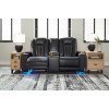 Center Point Black Reclining Loveseat w/ Console