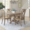 Magnolia Manor Pedestal Dining Set w/ Splat Back Chairs (Weathered Bisque)