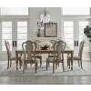 Magnolia Manor Leg Dining Set w/ Upholstered Chairs (Weathered Bisque)