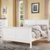 Louis Philippe III Sleigh Bed (White)