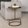 Jessenia Antiqued Gold Accent Table