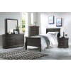 Louis Philippe Youth Sleigh Bedroom Set (Dark Gray)