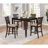 Amber 5-Piece Counter Height Dining Set (Charcoal)