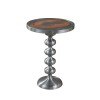 Cast Metal and Wood Side Table