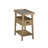Galvanized Metal Top Chairside Table