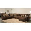 Burbank Lay Flat Reclining Sectional w/ Chaise (Chocolate)