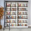 Carriage House Small Bookcase Wall w/ Wood Ladder