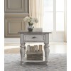 Ocean Isle Drawer End Table (Antique White)