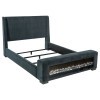 Preston Upholstered Bed w/ Visual Flame Box