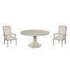 Cambric Civette Round Dining Room Set w/ Daniella Breve Arm Chairs (Creme)