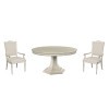 Cambric Civette Round Dining Room Set w/ Daniella Arm Chairs (Creme)