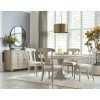 Cambric Civette Round Dining Room Set w/ Maeve Breve Chairs (Creme)