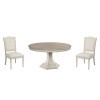 Cambric Civette Round Dining Room Set w/ Daniella Creme Side Chairs (Breve)