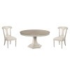 Cambric Civette Round Dining Room Set w/ Maeve Creme Chairs (Breve)