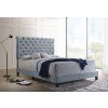 Warner Upholstered Bed (Slate Blue)