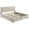 Reeves Beige Upholstered Storage Bed