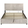 Reeves Beige Upholstered Storage Bed