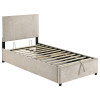 Reeves Beige Youth Upholstered Storage Bed