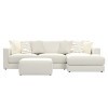 Amelia Chalk 4-Piece Right Chaise Sectional Set w/ Ottoman