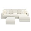 Amelia Chalk 4-Piece Right Chaise Sectional Set w/ Ottoman