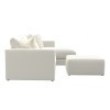 Amelia Chalk 4-Piece Right Chaise Sectional Set w/ Ottoman