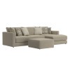 Amelia Sand 4-Piece Right Chaise Sectional Set w/ Ottoman