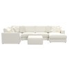 Amelia Chalk 6-Piece Right Chaise Sectional Set w/ Ottoman