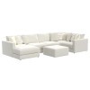 Amelia Chalk 6-Piece Left Chaise Sectional Set w/ Ottoman