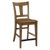 Kafe 60 Inch Counter Dining Set w/ Splat Back Chairs (Latte)