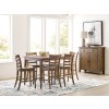Kafe 60 Inch Counter Dining Set w/ Ladderback Chairs (Latte)