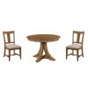 Kafe 44 Inch Round Quad Dining Set w/ Splat Back Chairs (Latte)