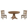 Kafe 54 Inch Round Quad Dining Set w/ Rake Back Chairs (Latte)