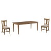 Kafe 80 Inch Dining Set w/ Splat Back Chairs (Latte)
