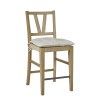 Tacoma Cashew Counter Height Trestle Dining Room Set