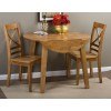 Simplicity Drop Leaf Dining Set w/ X Back Chairs (Honey)