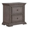 Big Valley 2 Drawer Night Stand w/ Charging Station (Graystone)